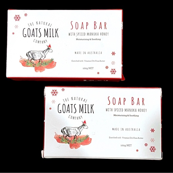 Set of 2 The Natural Goats Milk Co. Soap Bar w/MANUKA HONEY Australia Made  100g - Picture 2 of 4